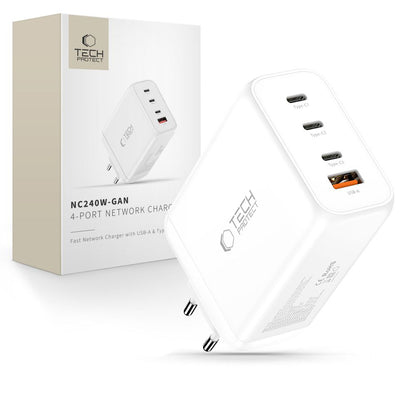 Tech-Protect NC240W-GaN 4-Port 240W Wall Charger - White_0