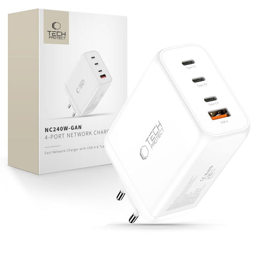 Tech-Protect NC240W-GaN 4-Port 240W Wall Charger - White_0