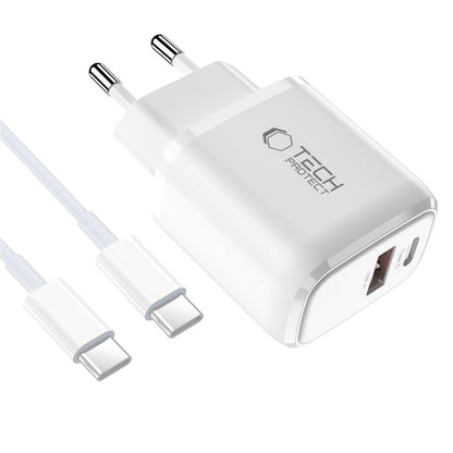 Tech-Protect NCA45W-GAN 2-Port 45W Wall Charger with USB-C Cable - White_2