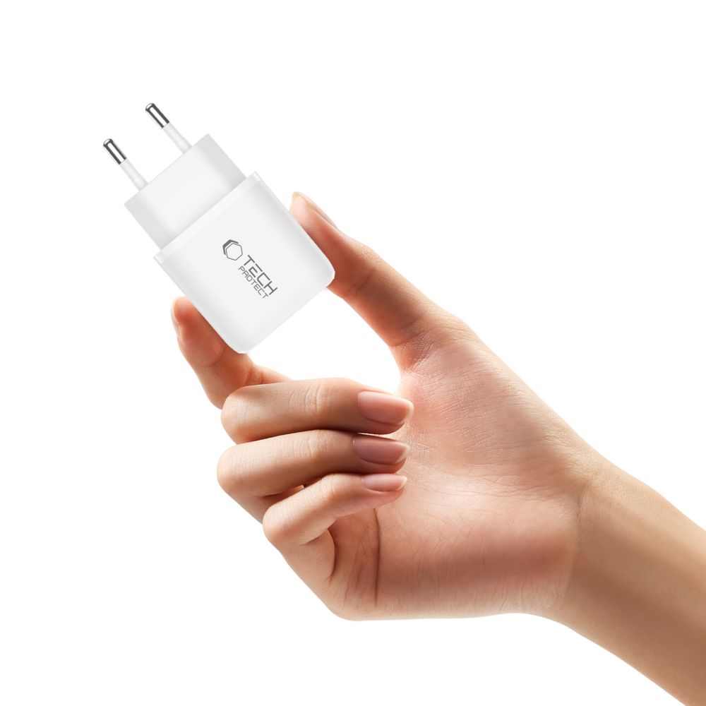 Tech-Protect NCA45W-GAN 2-Port 45W Wall Charger with USB-C Cable - White_5