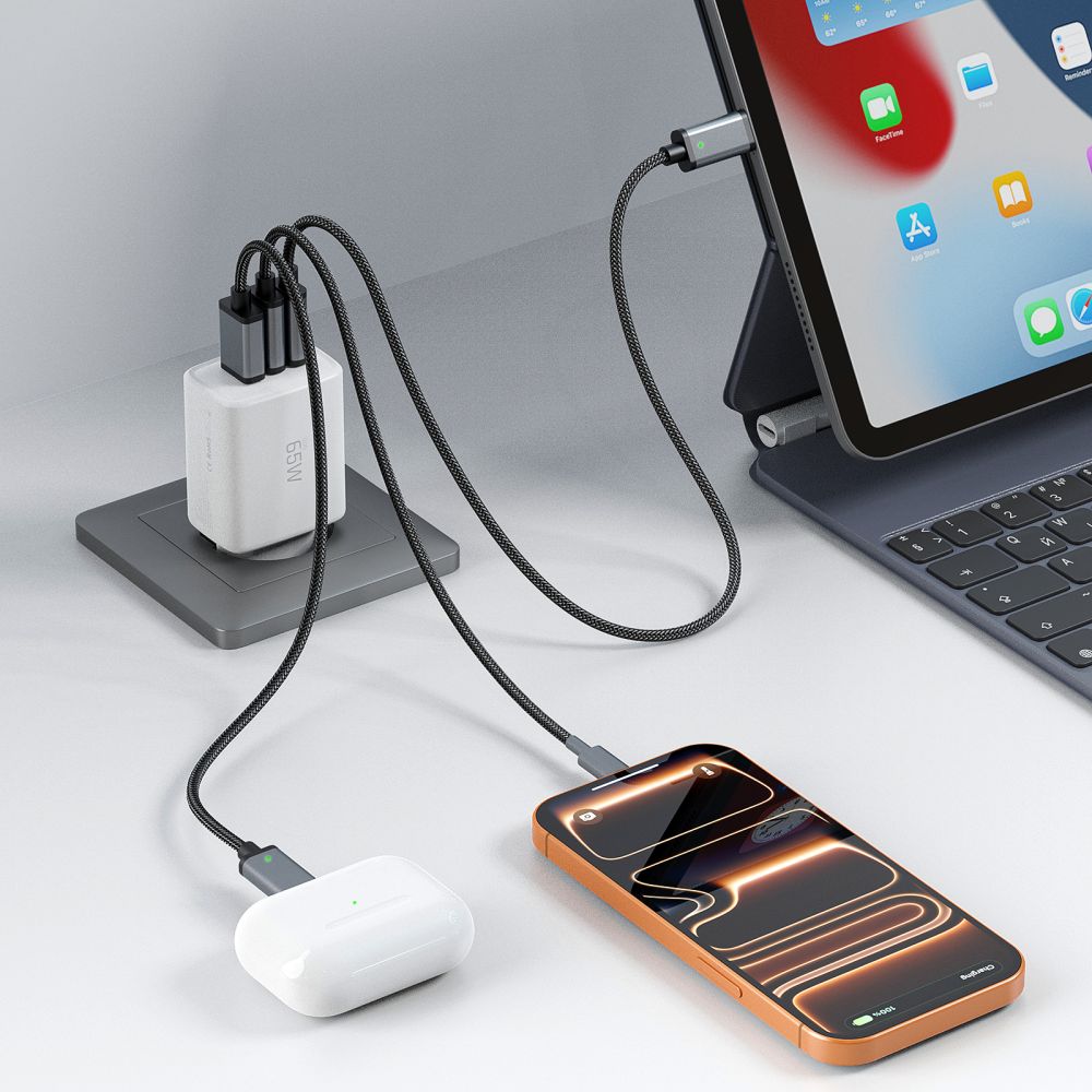 Tech-Protect NCA65W-GAN 3-Port 65W Wall Charger - White_7