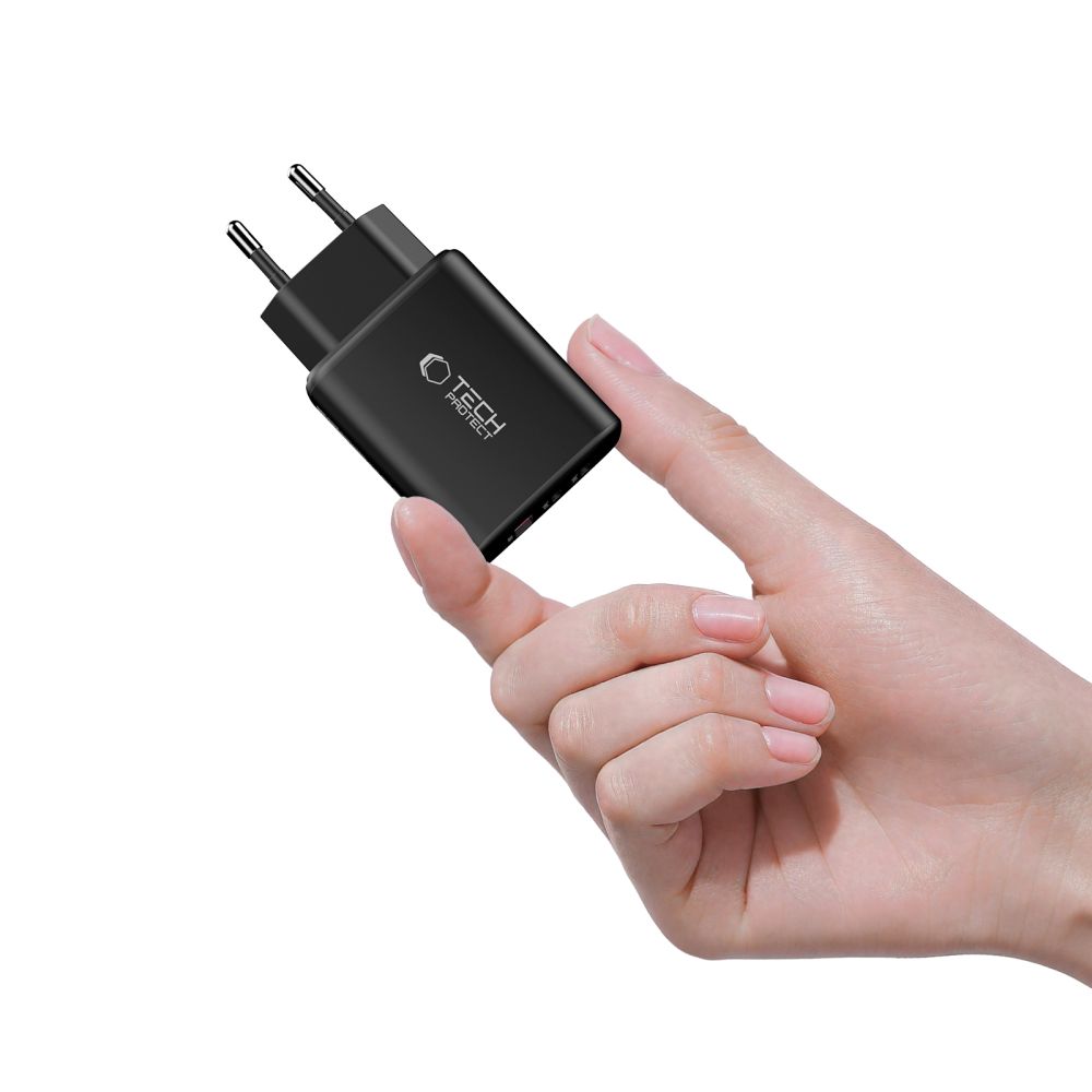 Tech-Protect NCA65W-GAN 3-Port 65W Wall Charger - Black_4