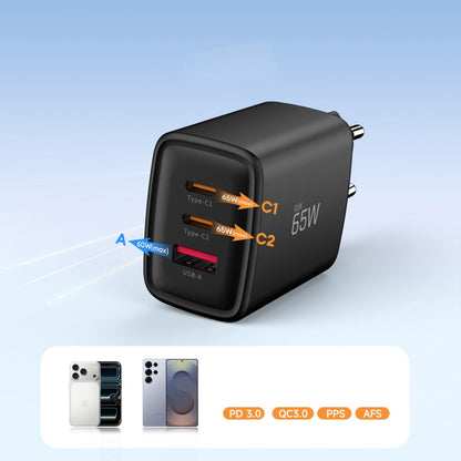 Tech-Protect NCA65W-GAN 3-Port 65W Wall Charger - Black_6