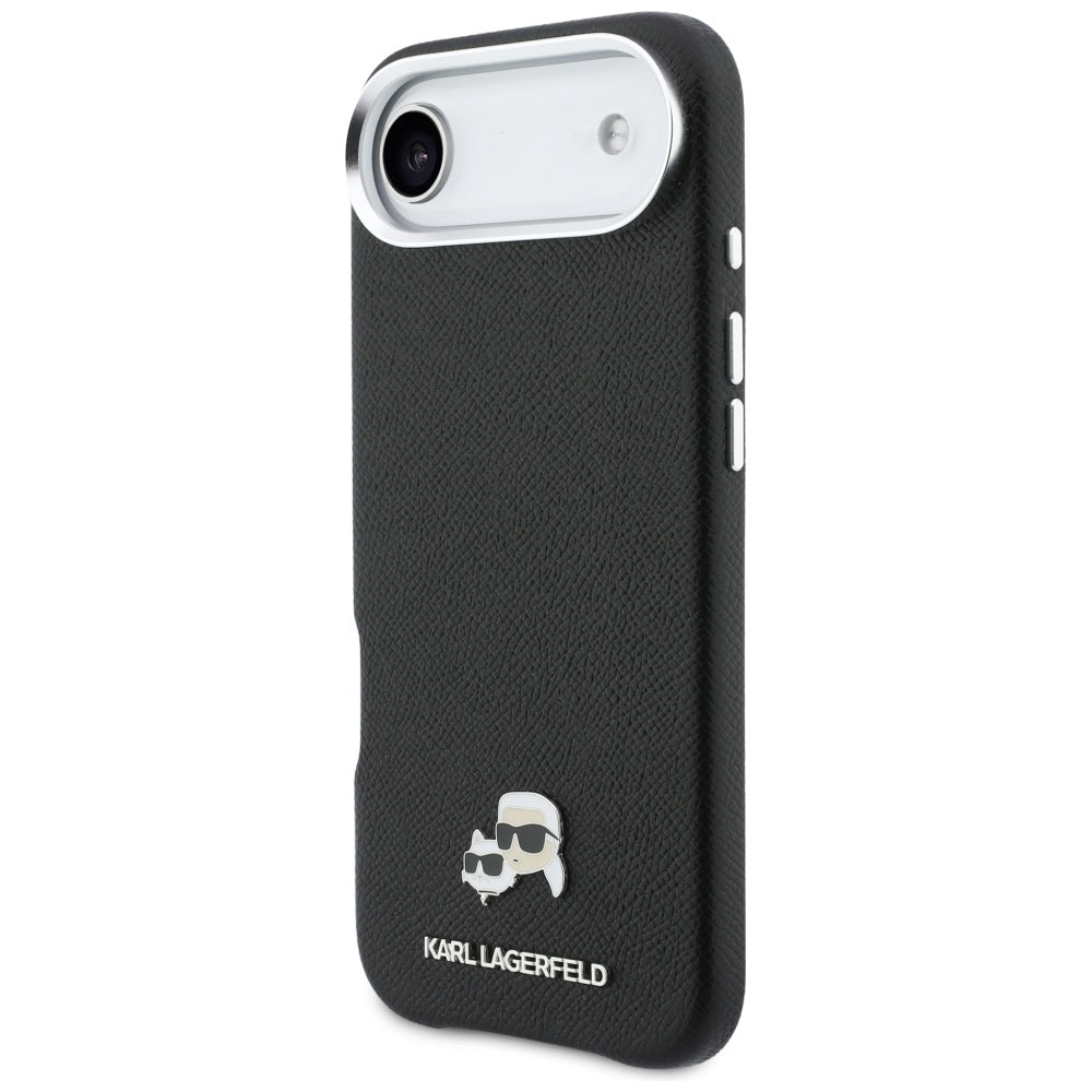 Karl Lagerfeld Karl &amp; Choupette Head Pins Saffiano MagSafe Case for iPhone Air - Black_1