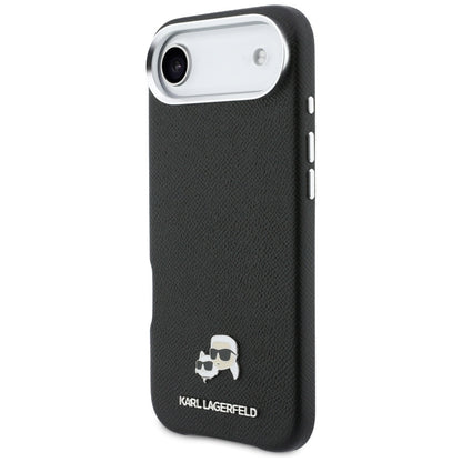 Karl Lagerfeld Karl &amp; Choupette Head Pins Saffiano MagSafe Case for iPhone Air - Black_1