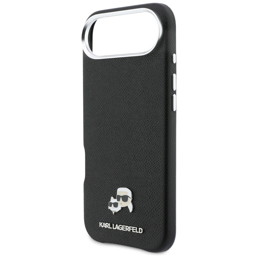 Karl Lagerfeld Karl &amp; Choupette Head Pins Saffiano MagSafe Case for iPhone Air - Black_5