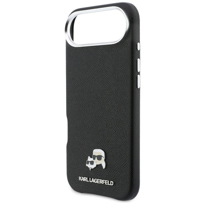 Karl Lagerfeld Karl &amp; Choupette Head Pins Saffiano MagSafe Case for iPhone Air - Black_5