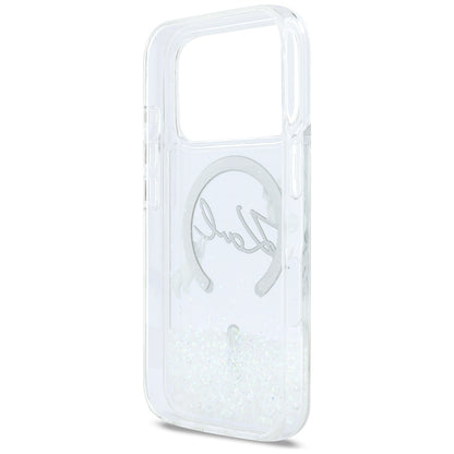 Karl Lagerfeld Liquid Glitter Karl Script Logo MagSafe Case for iPhone 17 Pro - Clear_6