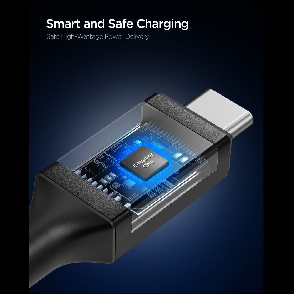 USB-C to USB-C Cable Spigen EB24015CC, 240W, 1.5m, Black ACA10423 _4