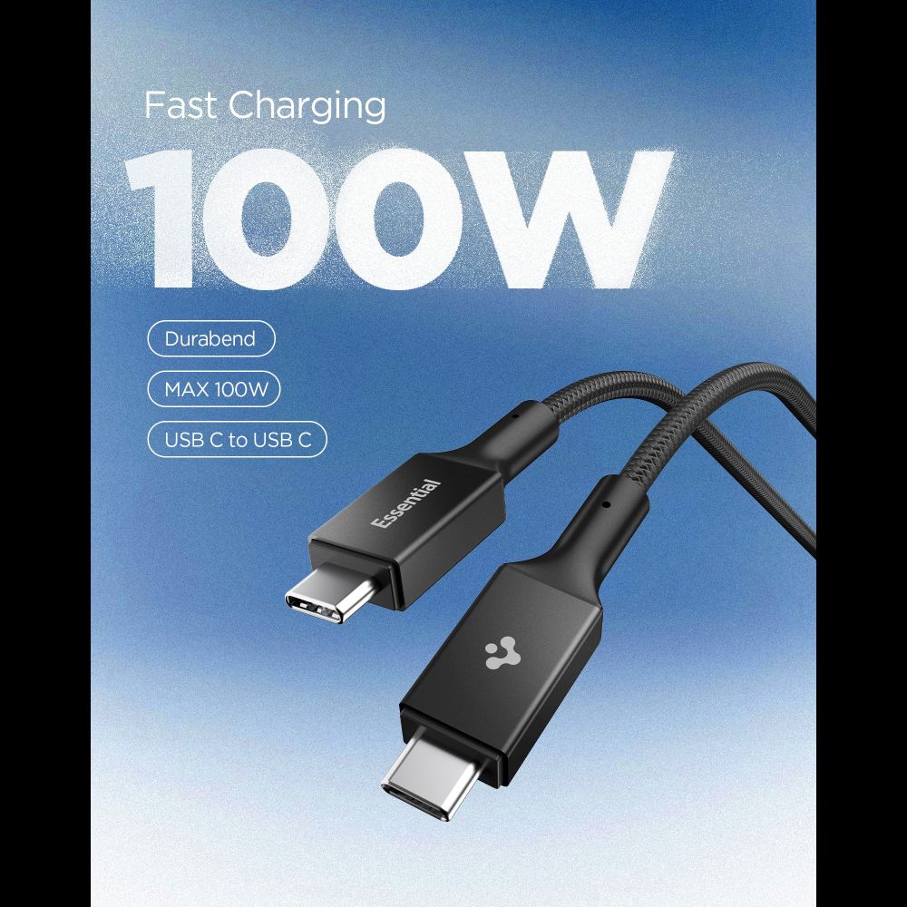 USB-C to USB-C Cable Spigen EB10015CC, 100W, 5A, 1.5m, Black ACA10421 _2