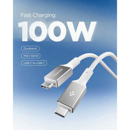 USB-C to USB-C Cable Spigen EB10015CC, 100W, 5A, 1.5m, White ACA10420 _2