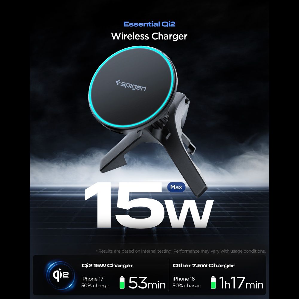 Wireless Car Charger Spigen EV15MAQ Essential, 15W, 1.67A, Black ACP10513 _1