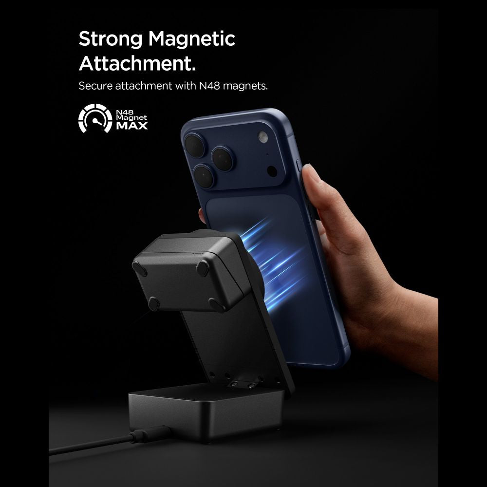 Wireless Charger Spigen EF323MQ Essential 3in1, 25W, Black ACH10398 _9