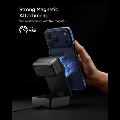 Wireless Charger Spigen EF323MQ Essential 3in1, 25W, Black ACH10398 _9