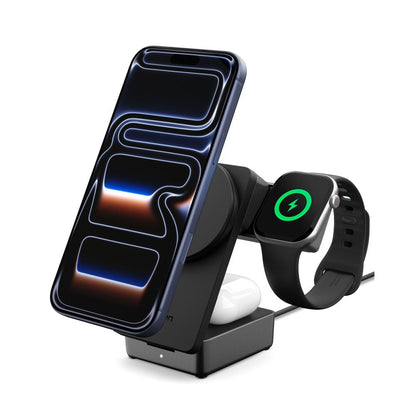 Wireless Charger Spigen EF323MQ Essential 3in1, 25W, Black ACH10398 _1