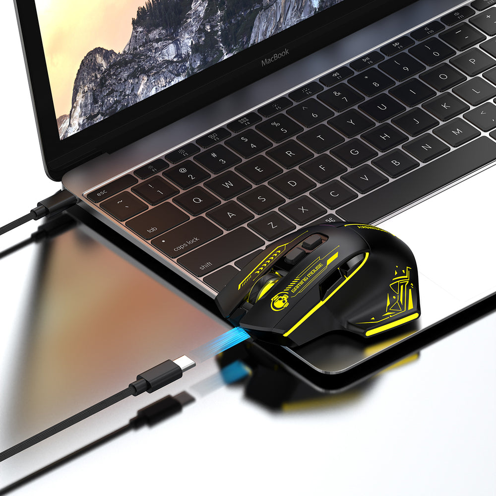 Wozinsky WMGB-1181 Wireless Optical Gaming Mouse 3200 DPI with Built-in Battery and Backlight - Black and Yellow_9