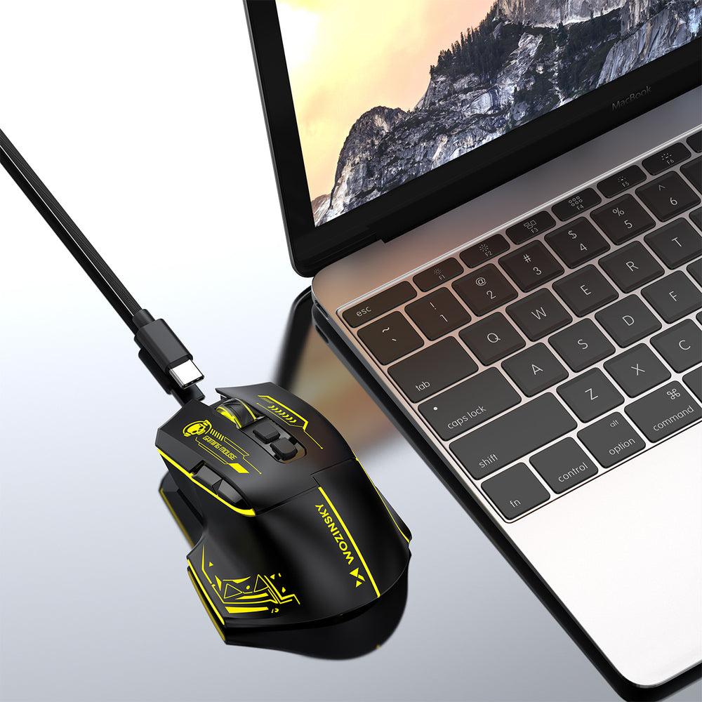 Wozinsky WMGB-1181 Wireless Optical Gaming Mouse 3200 DPI with Built-in Battery and Backlight - Black and Yellow_10