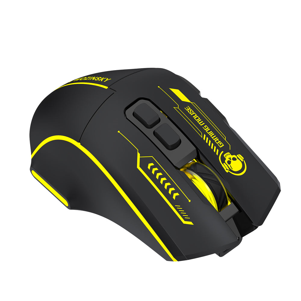 Wozinsky WMGB-1181 Wireless Optical Gaming Mouse 3200 DPI with Built-in Battery and Backlight - Black and Yellow_4