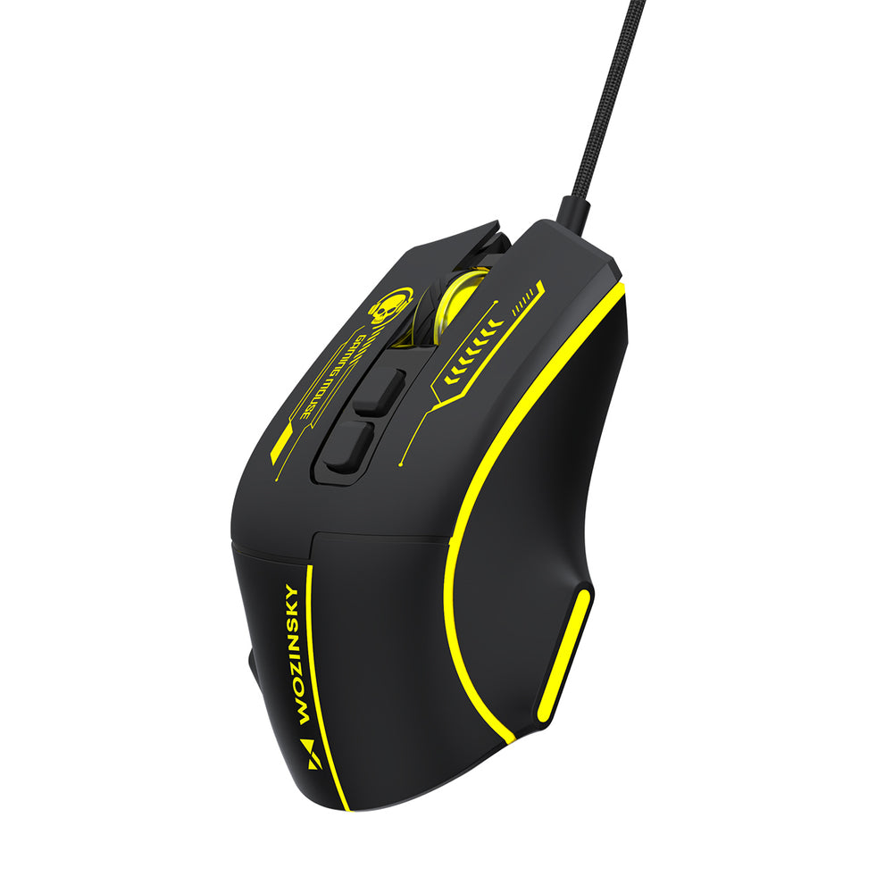 Wozinsky WMGK-1181W Wired Optical Gaming Mouse 7200 DPI with Backlight - Black and Yellow_9