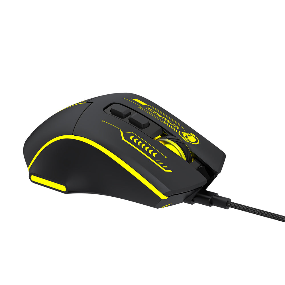 Wozinsky WMGK-1181W Wired Optical Gaming Mouse 7200 DPI with Backlight - Black and Yellow_4