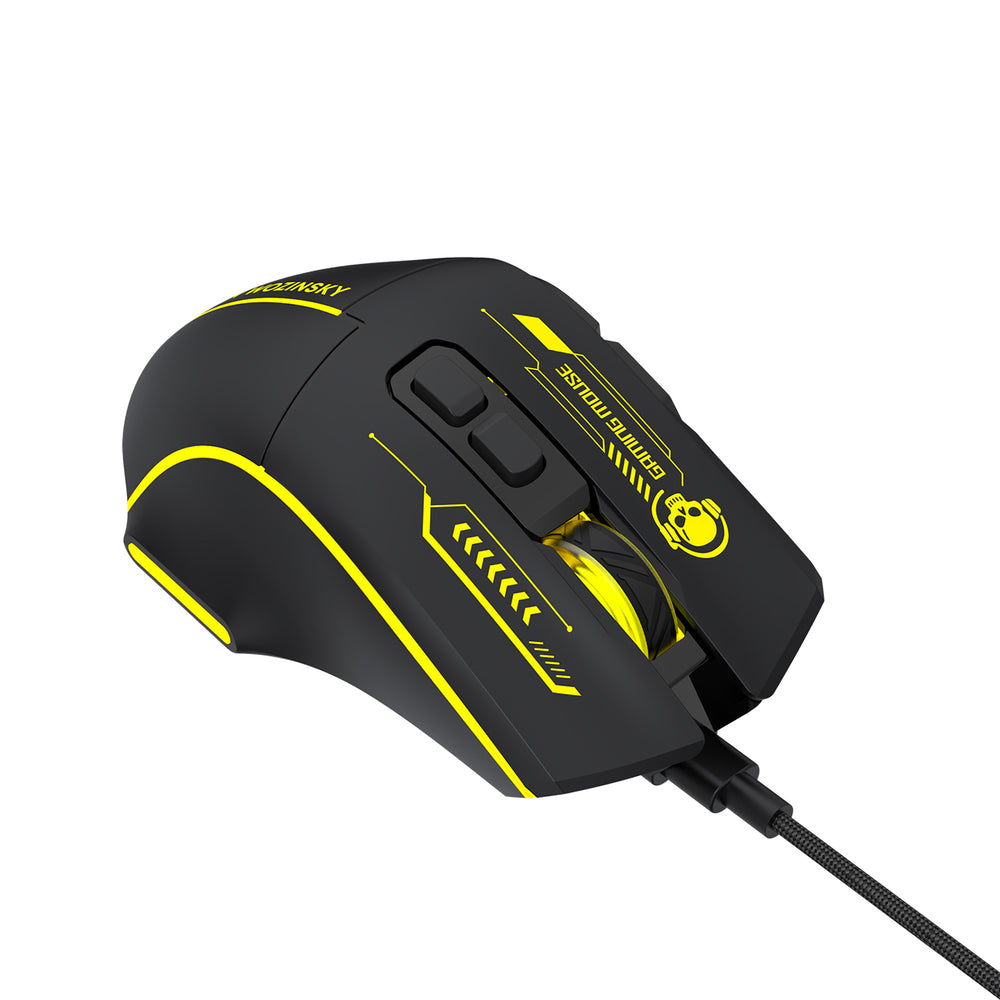 Wozinsky WMGK-1181W Wired Optical Gaming Mouse 7200 DPI with Backlight - Black and Yellow_5