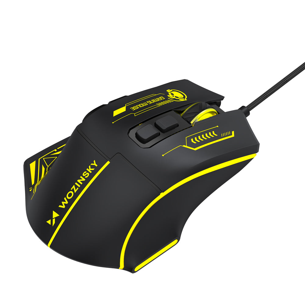Wozinsky WMGK-1181W Wired Optical Gaming Mouse 7200 DPI with Backlight - Black and Yellow_7