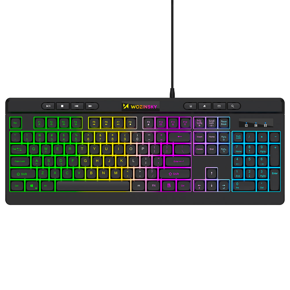 Wozinsky WKG-1044 Wired Backlit Membrane Gaming Keyboard - Black_0