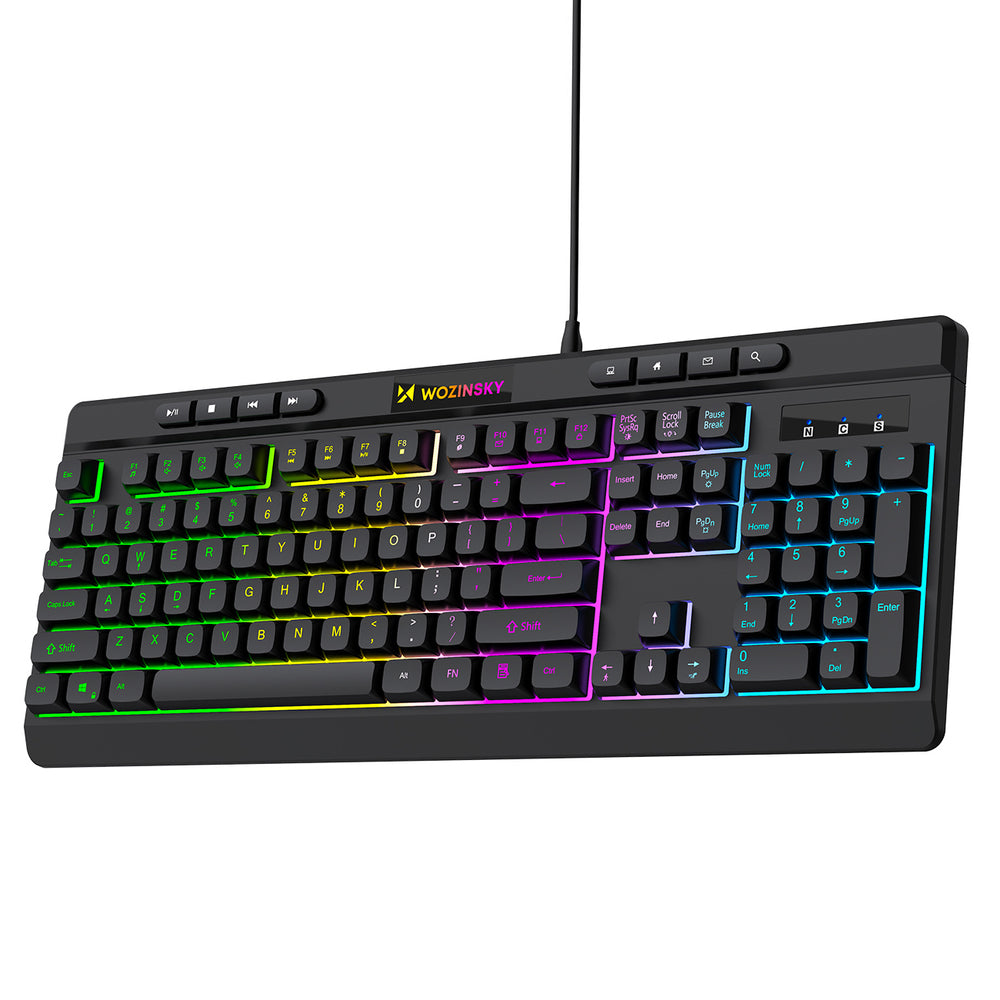 Wozinsky WKG-1044 Wired Backlit Membrane Gaming Keyboard - Black_2