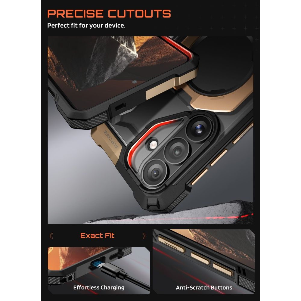 Supcase UB Grip Mag MagSafe Case for Samsung Galaxy S26 - Black and Brown_6