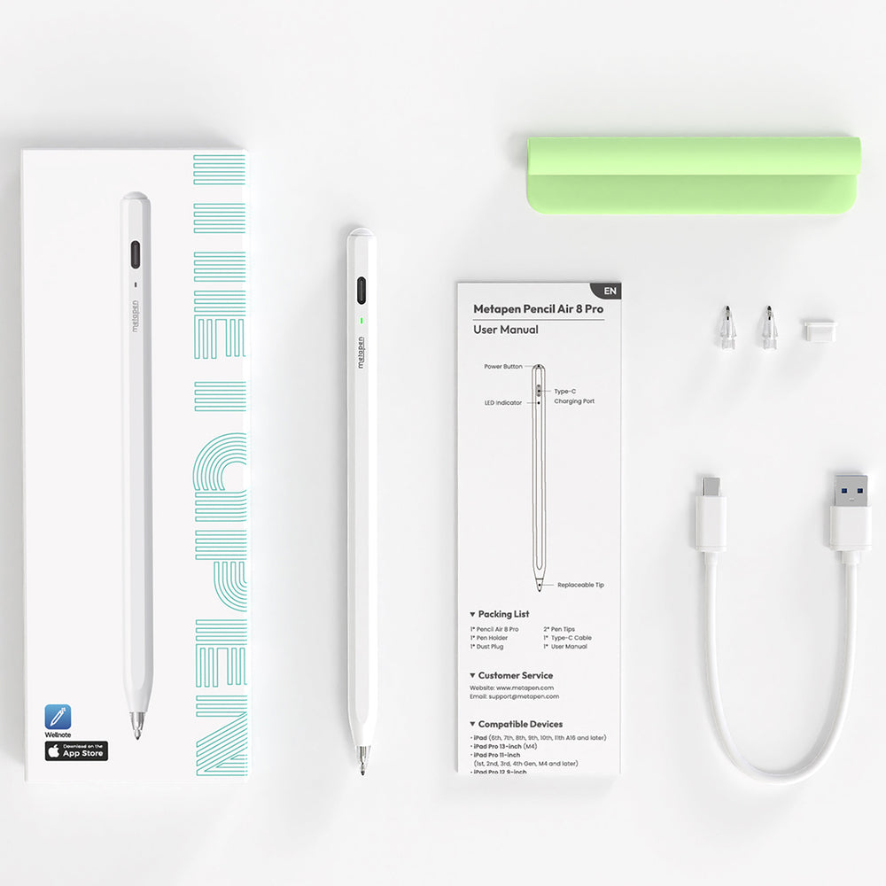 Metapen Pencil Air8 Pro for iPad - White_7