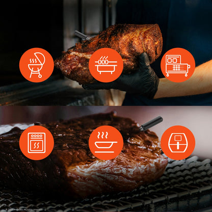 Meatmeet Pro smart kitchen thermometer with Bluetooth/WiFi app, grill, oven, smoker - black_2