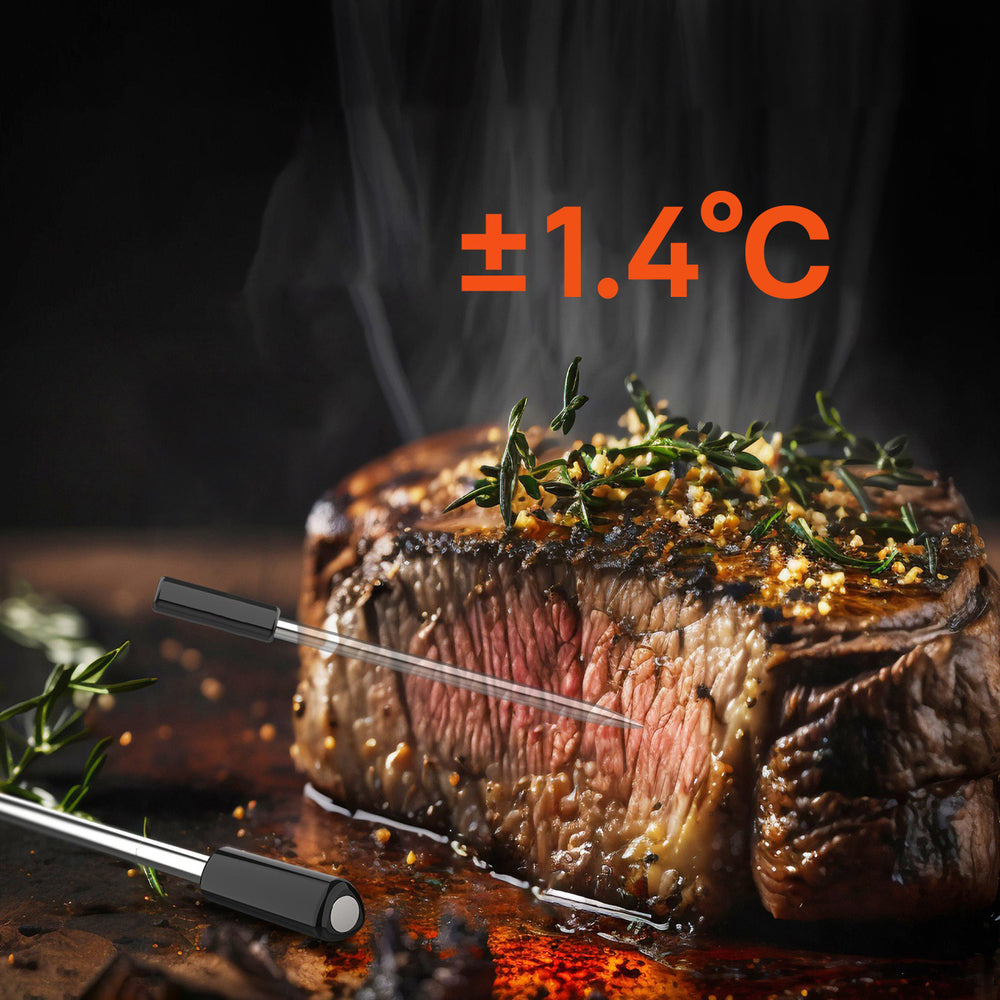 Meatmeet Pro smart kitchen thermometer with Bluetooth/WiFi app, grill, oven, smoker - black_3