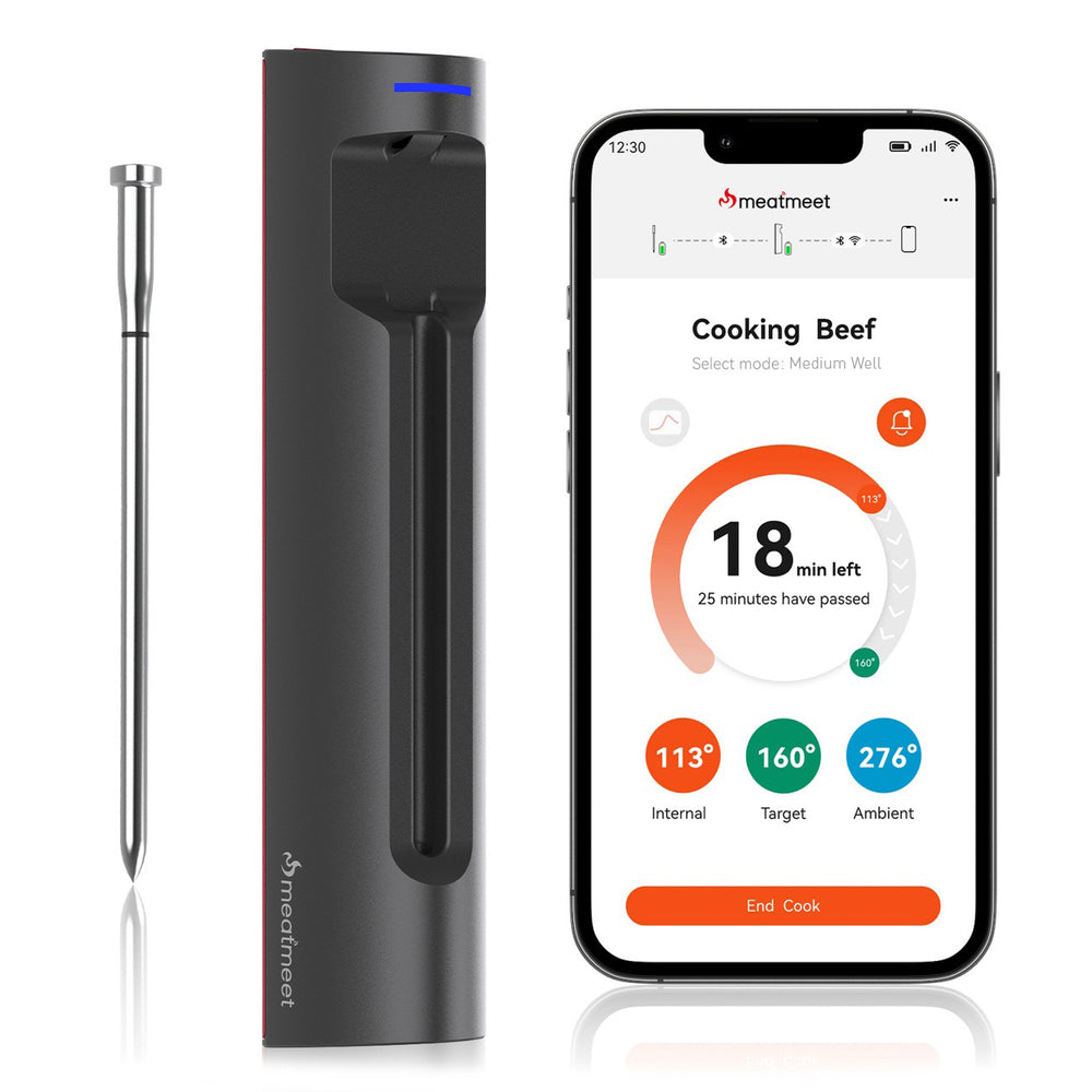 Meatmeet S Pro Kitchen Thermometer with Bluetooth App for Grill, Oven, Smoker - Gray_0