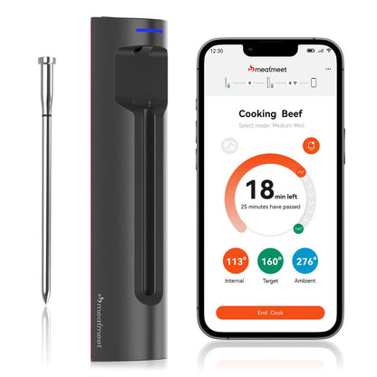 Meatmeet S Pro Kitchen Thermometer with Bluetooth App for Grill, Oven, Smoker - Gray_0