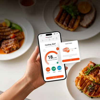 Meatmeet S Pro Kitchen Thermometer with Bluetooth App for Grill, Oven, Smoker - Gray_4