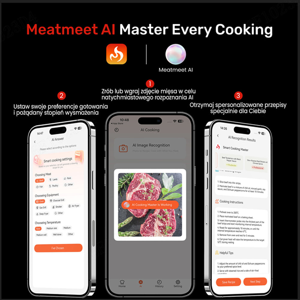 Meatmeet S Pro Kitchen Thermometer with Bluetooth App for Grill, Oven, Smoker - Gray_6