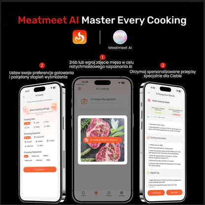 Meatmeet S Pro Kitchen Thermometer with Bluetooth App for Grill, Oven, Smoker - Gray_6
