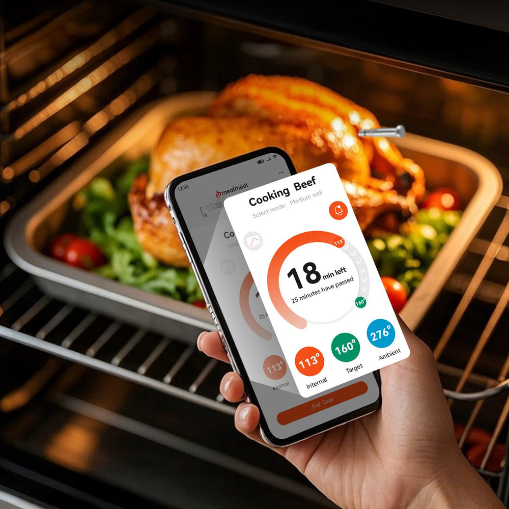 Meatmeet S Pro Kitchen Thermometer with Bluetooth App for Grill, Oven, Smoker - Gray_3