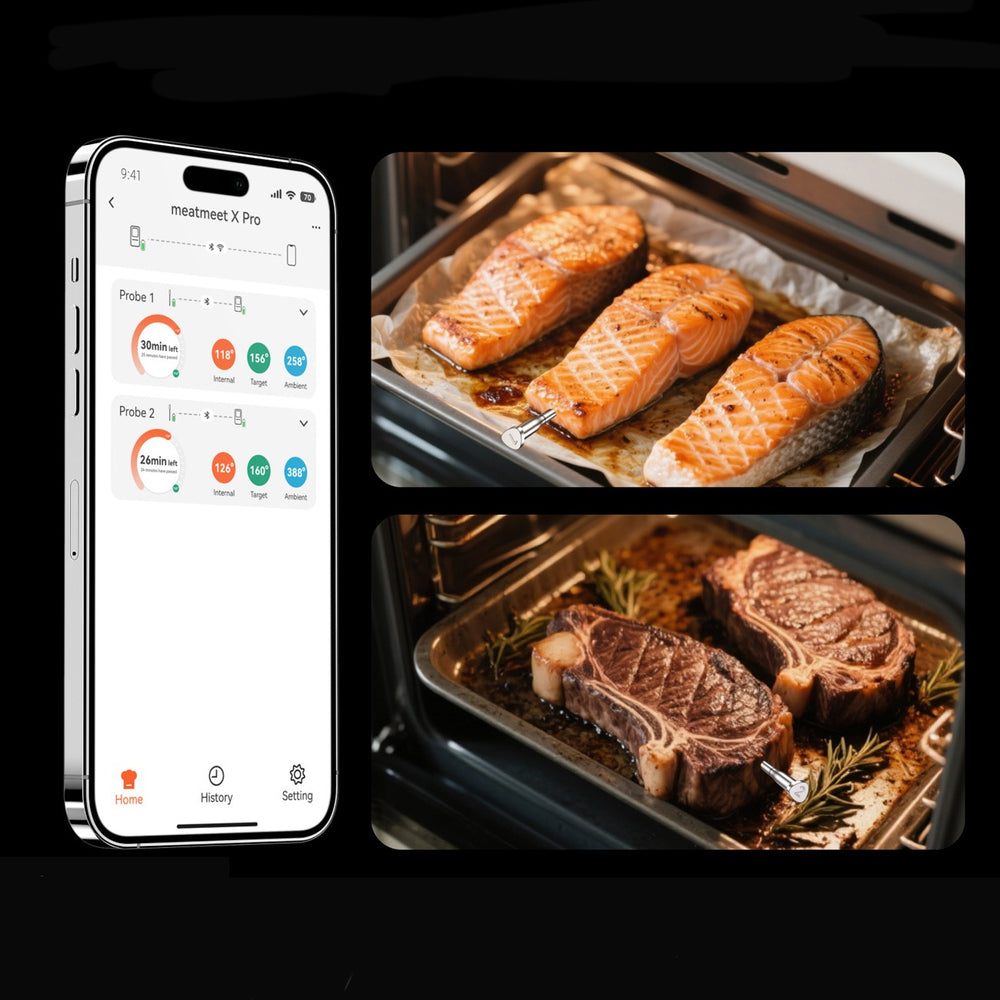 Meatmeet X Pro Kitchen Thermometer with Bluetooth/WiFi App for Grill, Oven, Smoker - Black_6