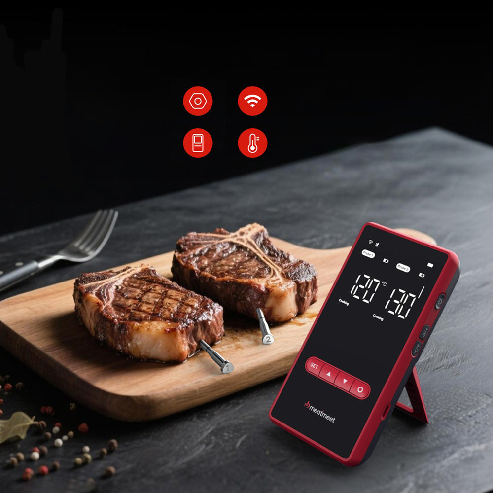 Meatmeet X Pro Kitchen Thermometer with Bluetooth/WiFi App for Grill, Oven, Smoker - Black_7