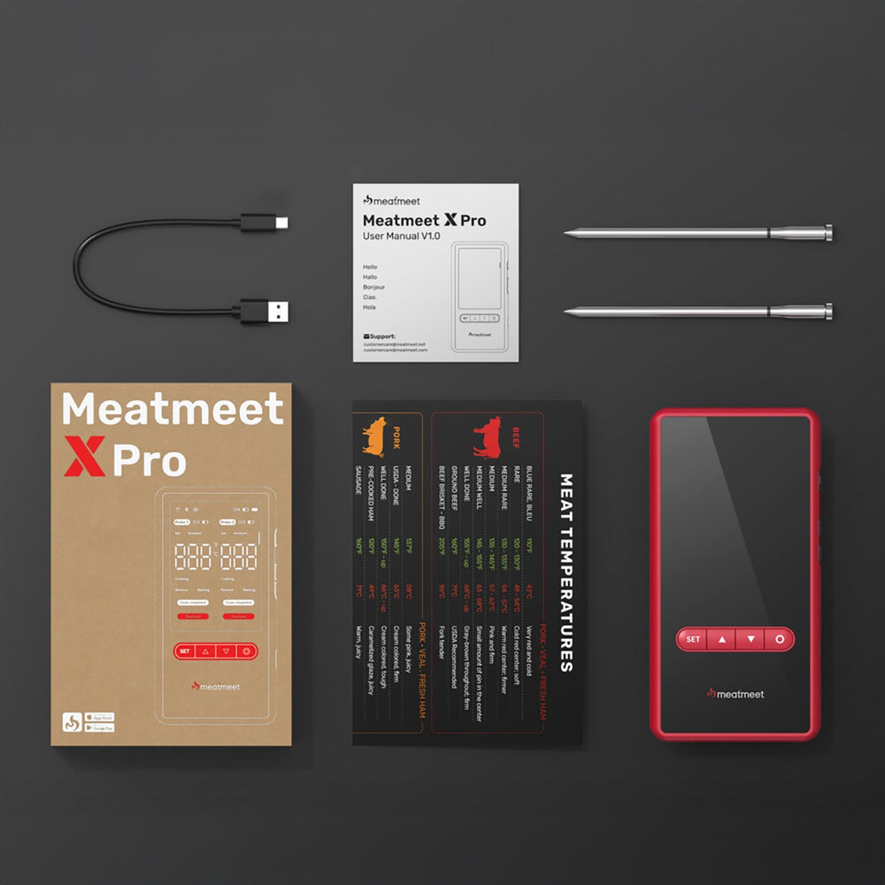 Meatmeet X Pro Kitchen Thermometer with Bluetooth/WiFi App for Grill, Oven, Smoker - Black_8