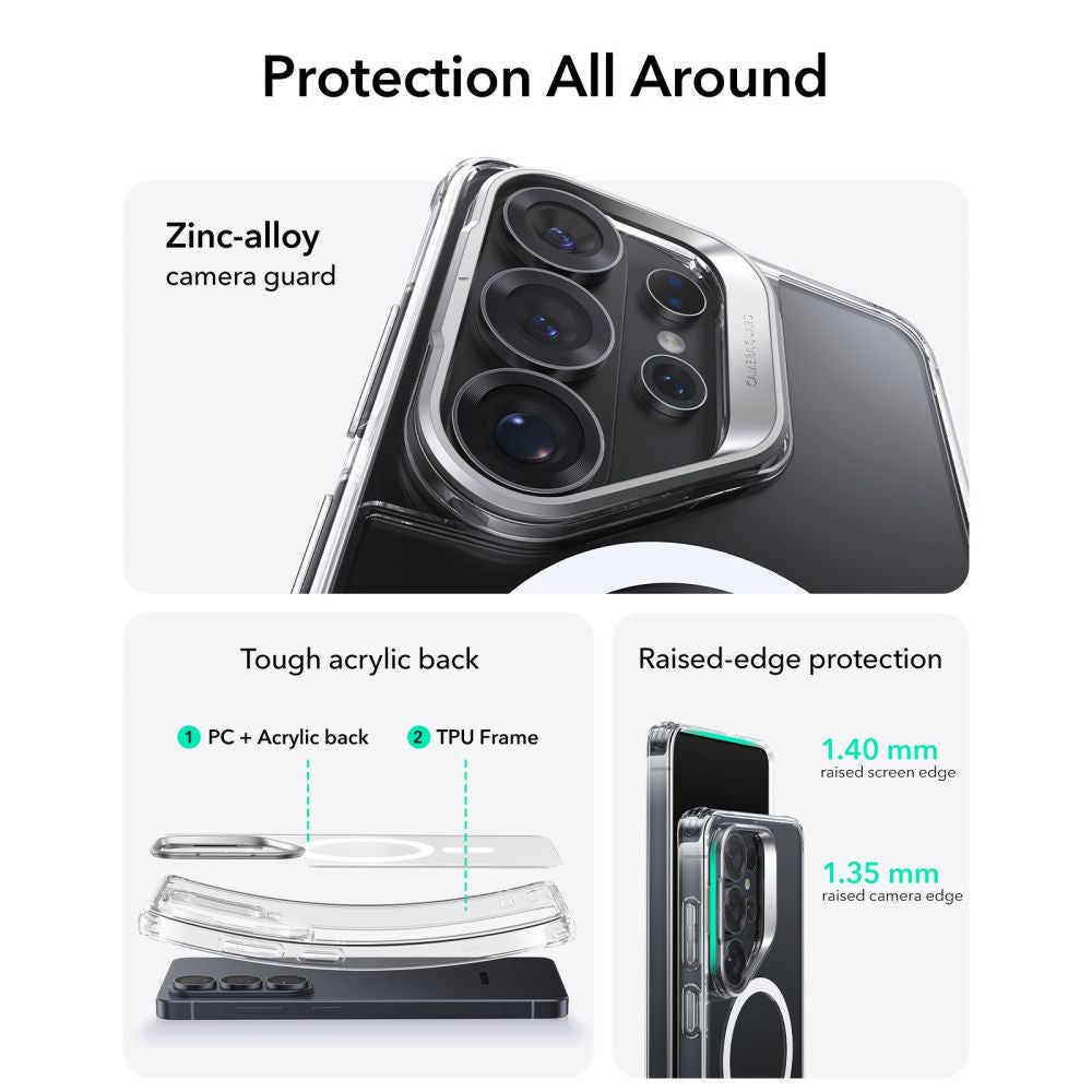 ESR Classic Hybrid Kickstand MagSafe Case for Samsung Galaxy S26 Ultra - Clear_1