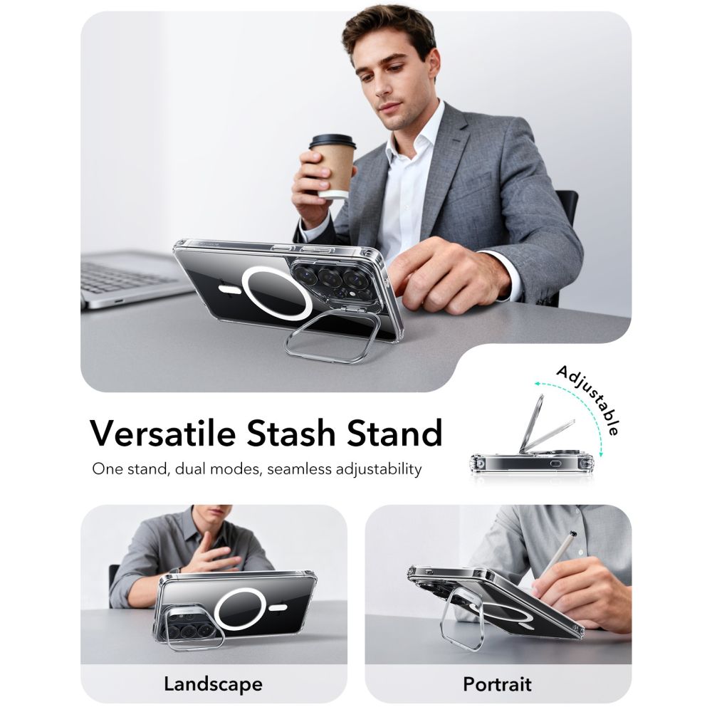 ESR Classic Hybrid Kickstand MagSafe Case for Samsung Galaxy S26 Ultra - Clear_2