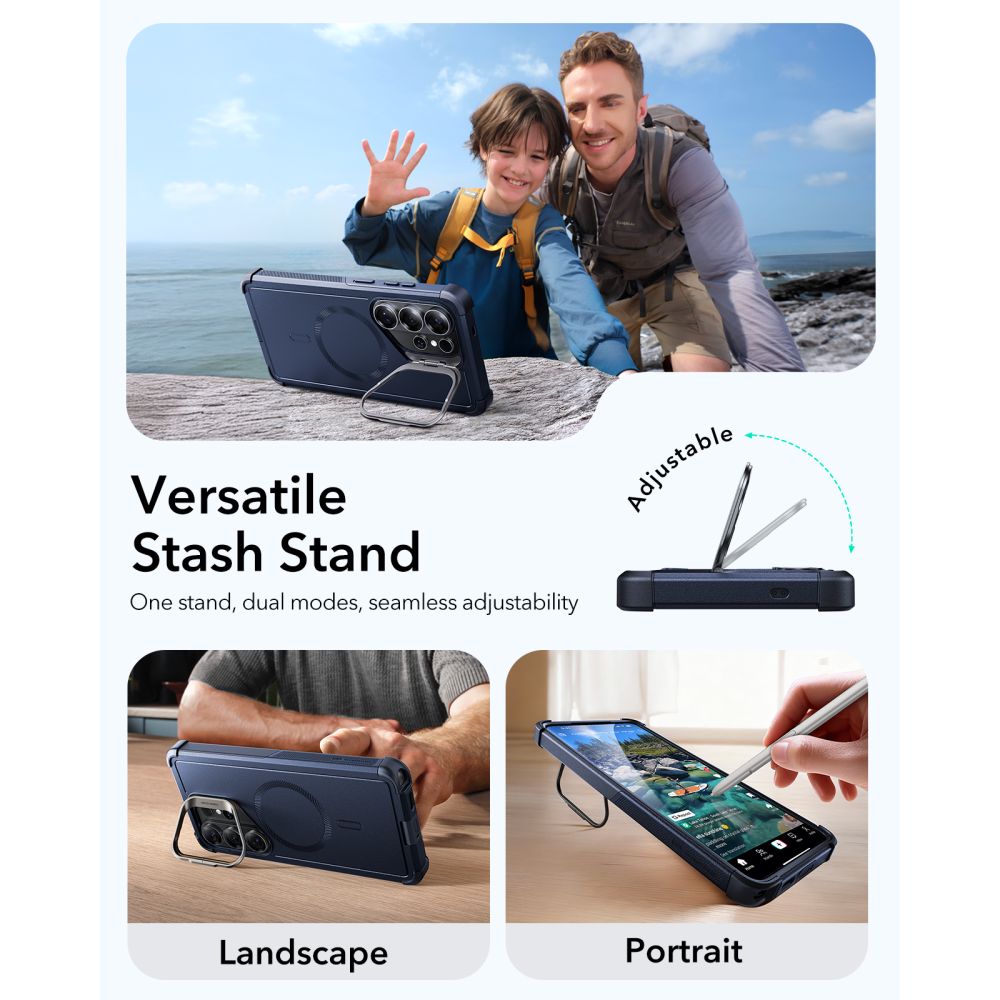 ESR Cyber ​​Tough Kickstand MagSafe Case for Samsung Galaxy S26 Ultra - Navy Blue_1