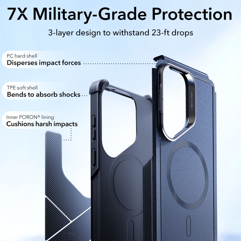 ESR Cyber ​​Tough Kickstand MagSafe Case for Samsung Galaxy S26 Ultra - Navy Blue_3