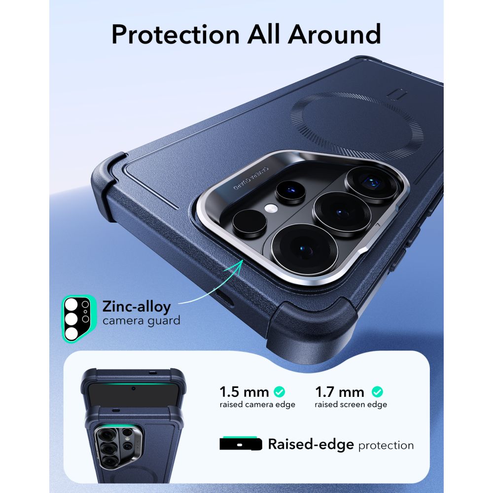 ESR Cyber ​​Tough Kickstand MagSafe Case for Samsung Galaxy S26 Ultra - Navy Blue_4