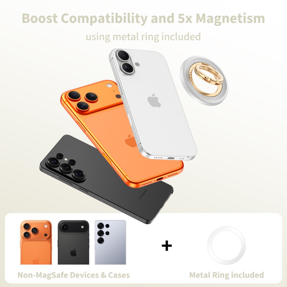 Tech-Protect MMR700 Lamano MagSafe Magnetic Phone Holder - Gray and Gold_3