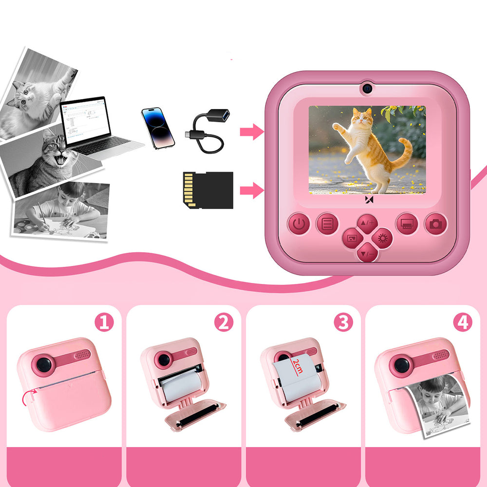 Wozinsky WDT-03 Thermal Printer Camera for Kids - Pink_8
