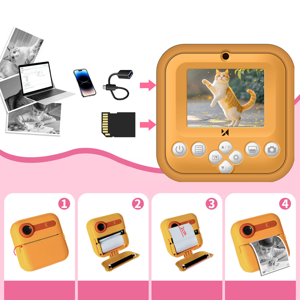 Wozinsky WDT-05 Thermal Printer Camera for Kids - Orange_5