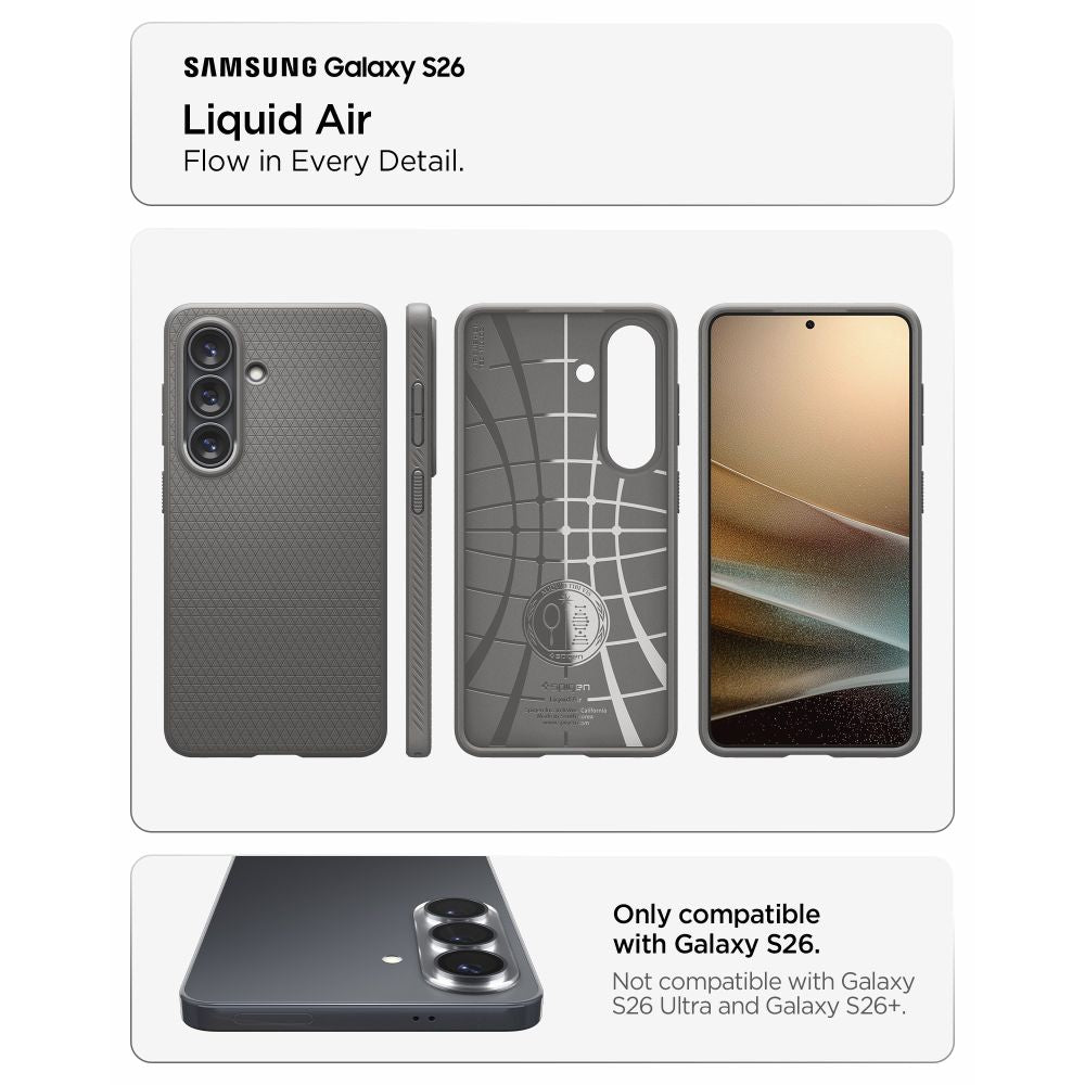 Hard Case Spigen Liquid Air for Samsung Galaxy S26 S942, Marble Grey ACS11217_4